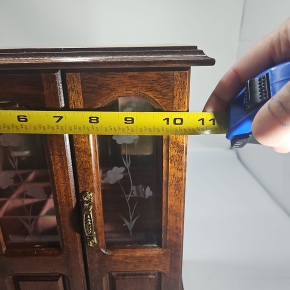 Vintage Jay Imports Music Jewelry Box Etched Glass Doors - Picture 16 of 16